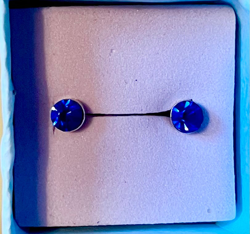 Earrings-preowned small blue studs