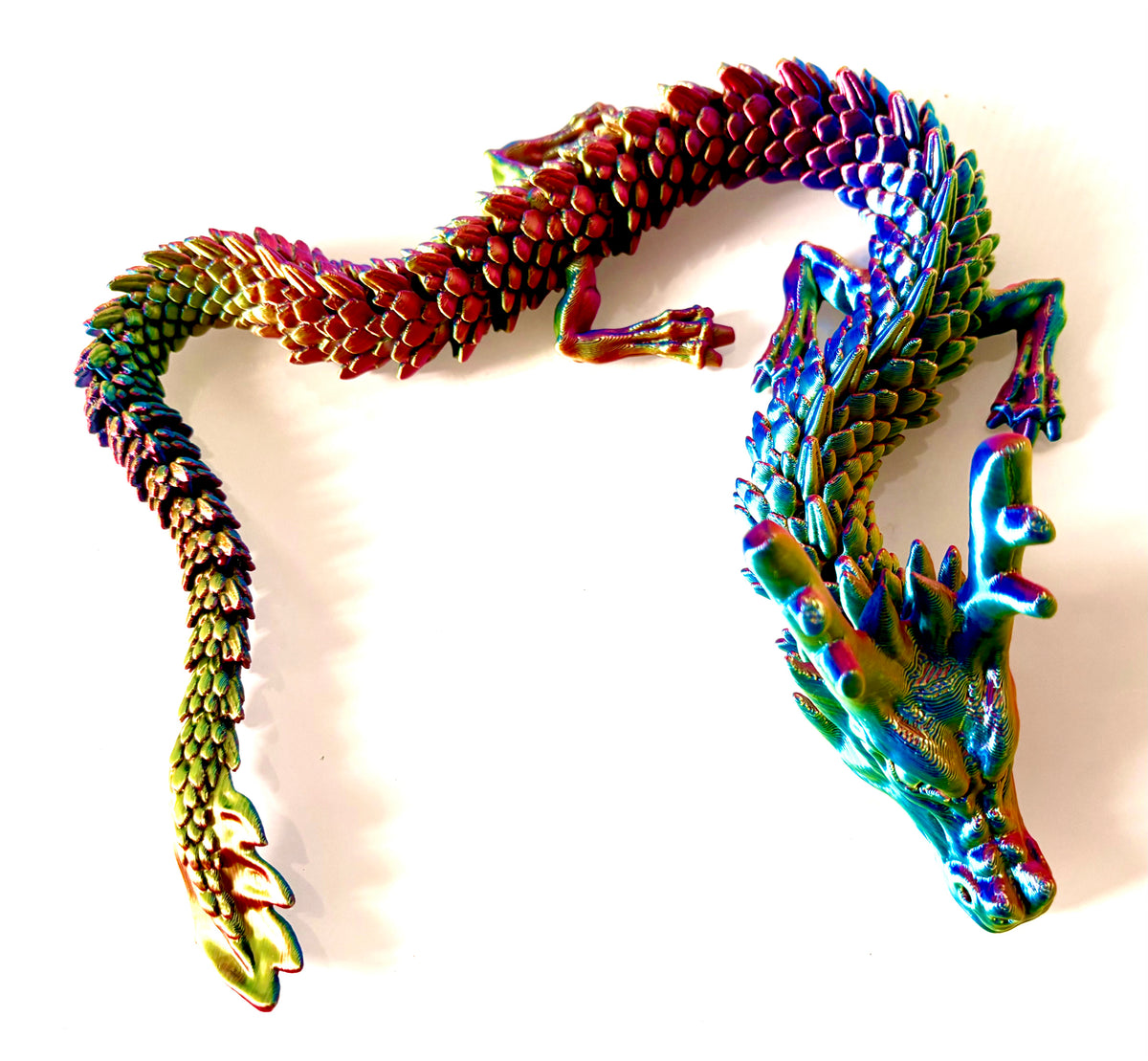 3D printed Dragon - metallic purple/ green coloured