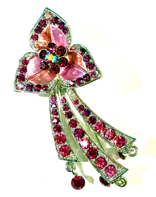Brooch - floral pink
