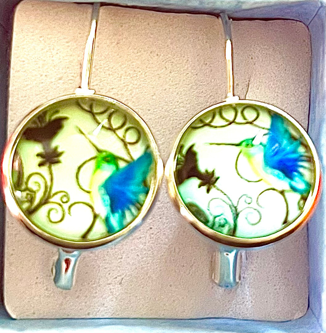 Earrings - humming bird clasp style