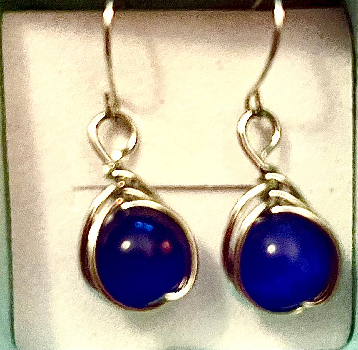 Earrings - lapis lazuli droplet style