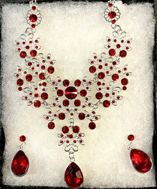 Jewellery 2pc dress/prom set (Red)