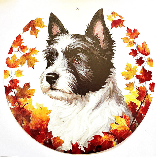 Dog - black & white terrier tinplate