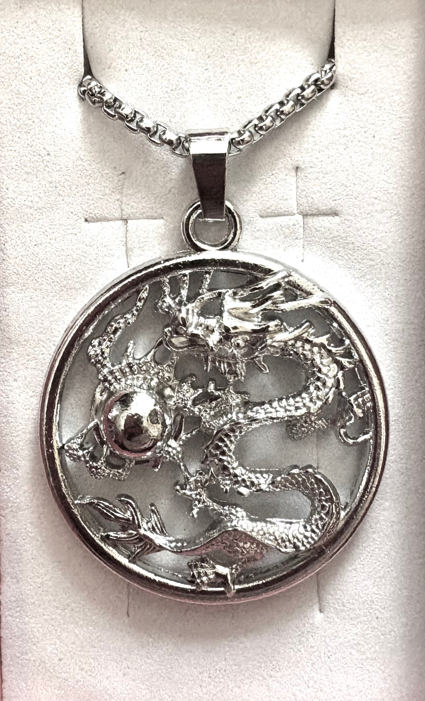 Dragon - necklace, silvery coloured