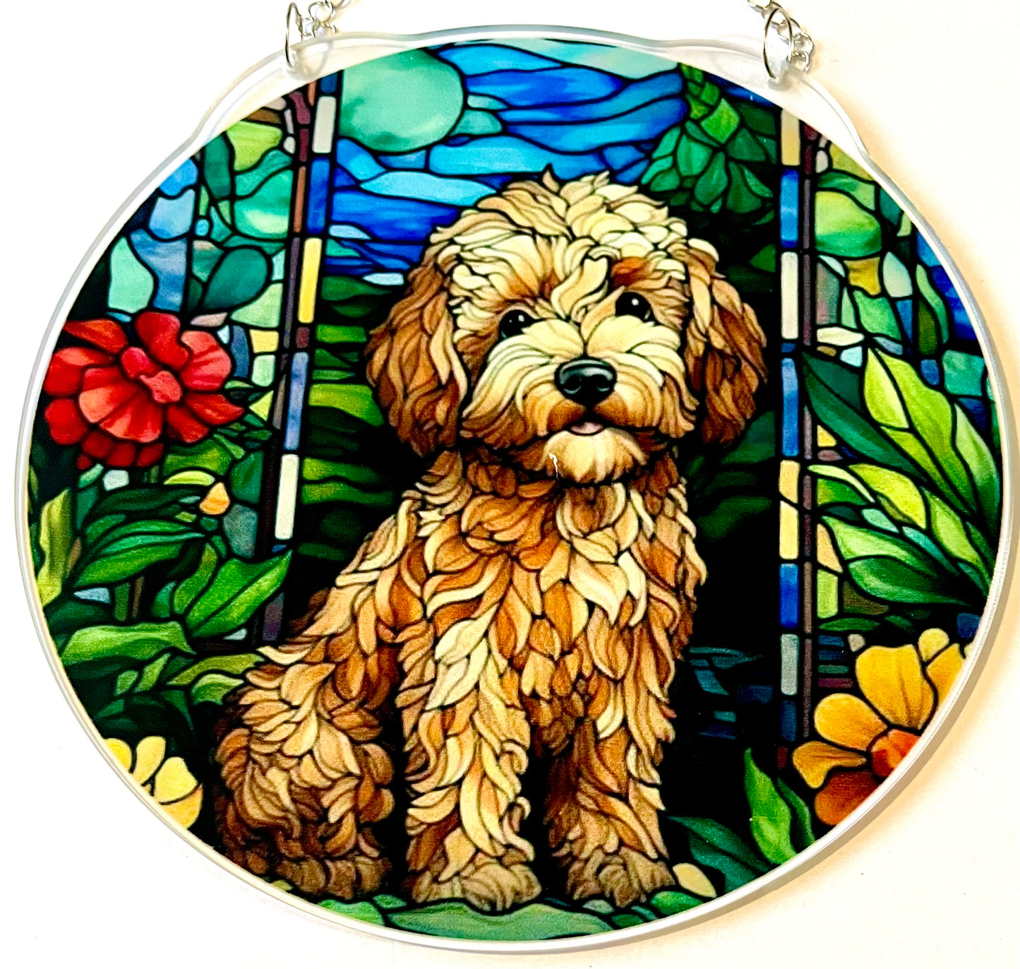 Dog suncatcher - Labradoodle (golden)