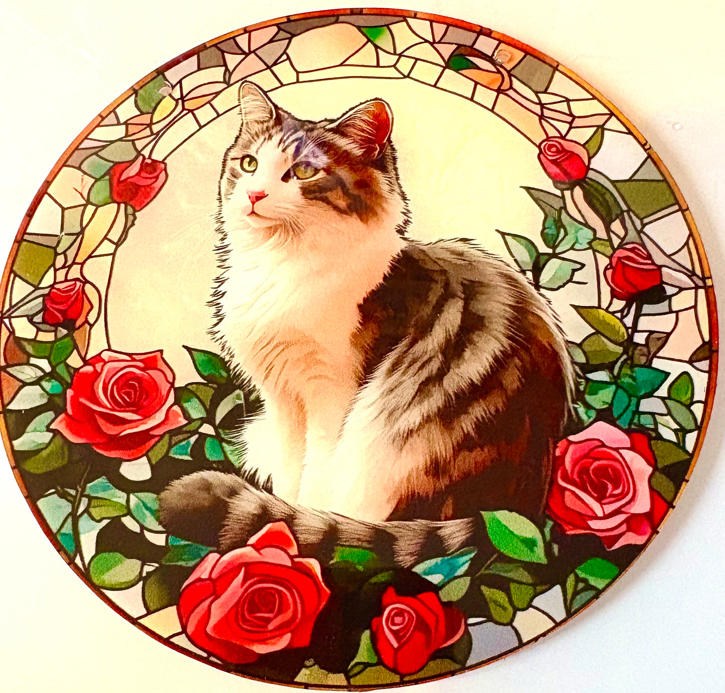 Cat Suncatcher - beige/ brown/ white