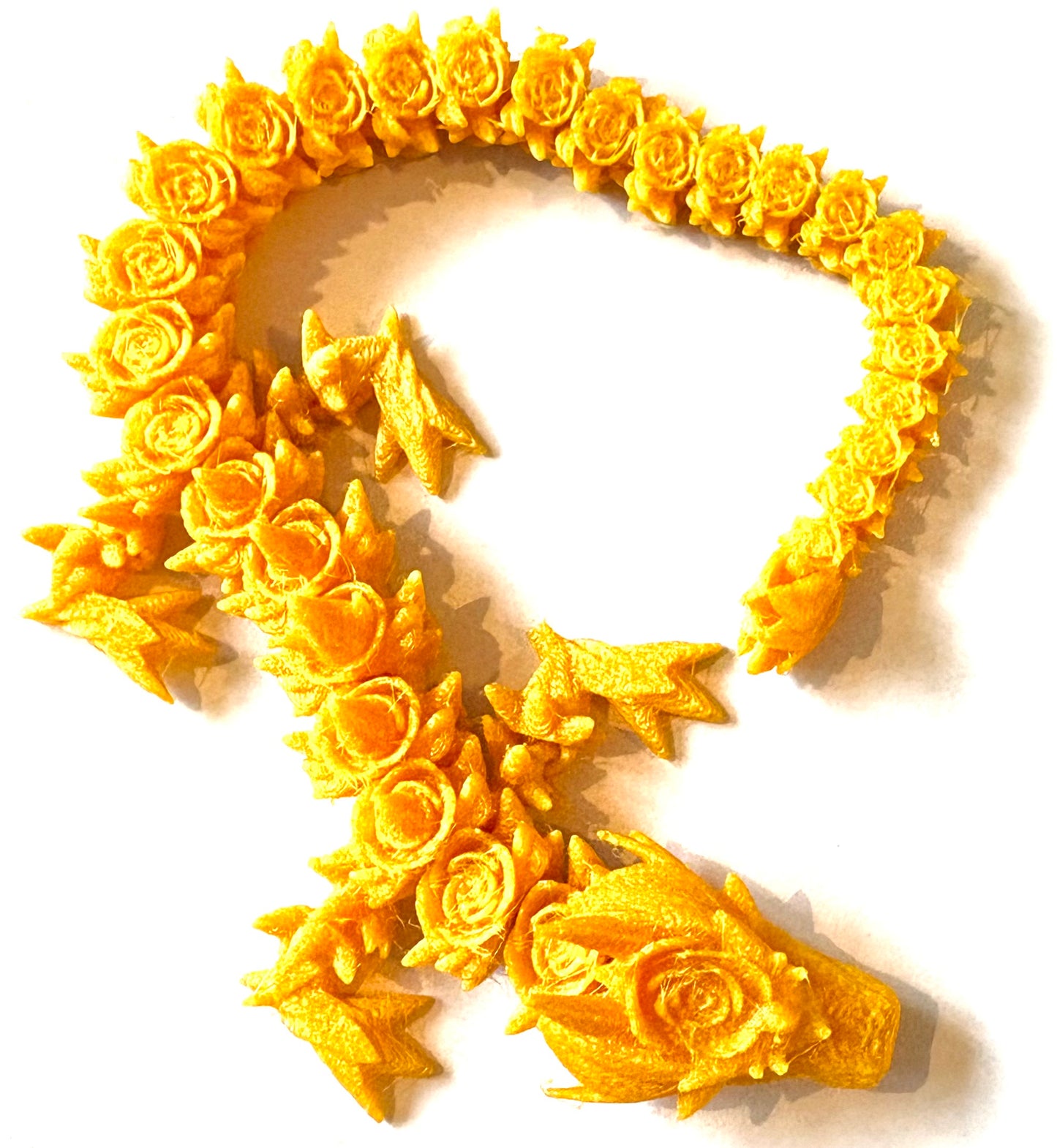 3D printed Dragon - yellow floral style