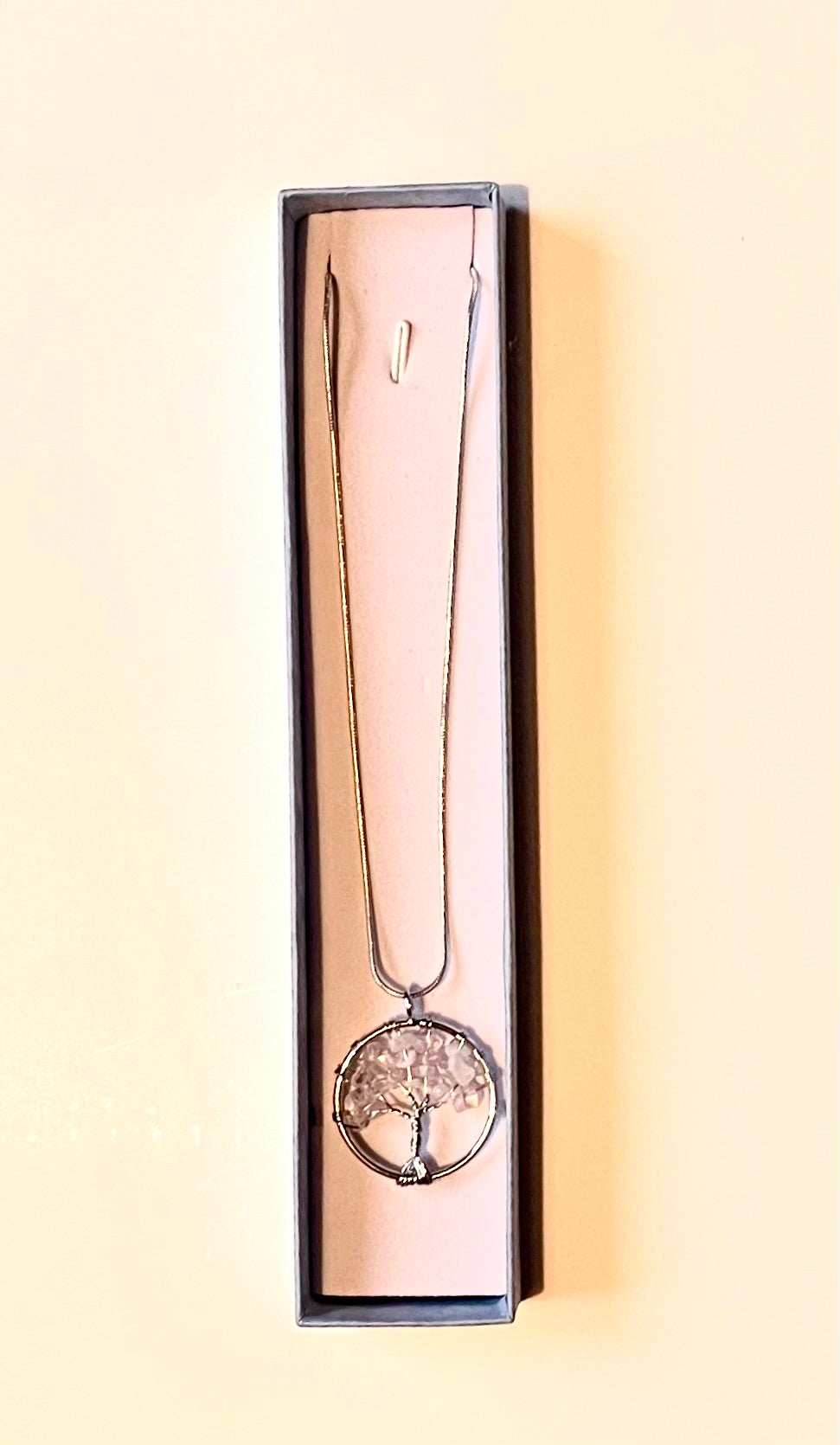 Tree of life quartz crystal necklace