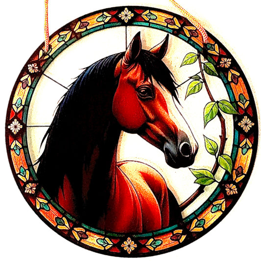 Horse - 8" Suncatcher chestnut