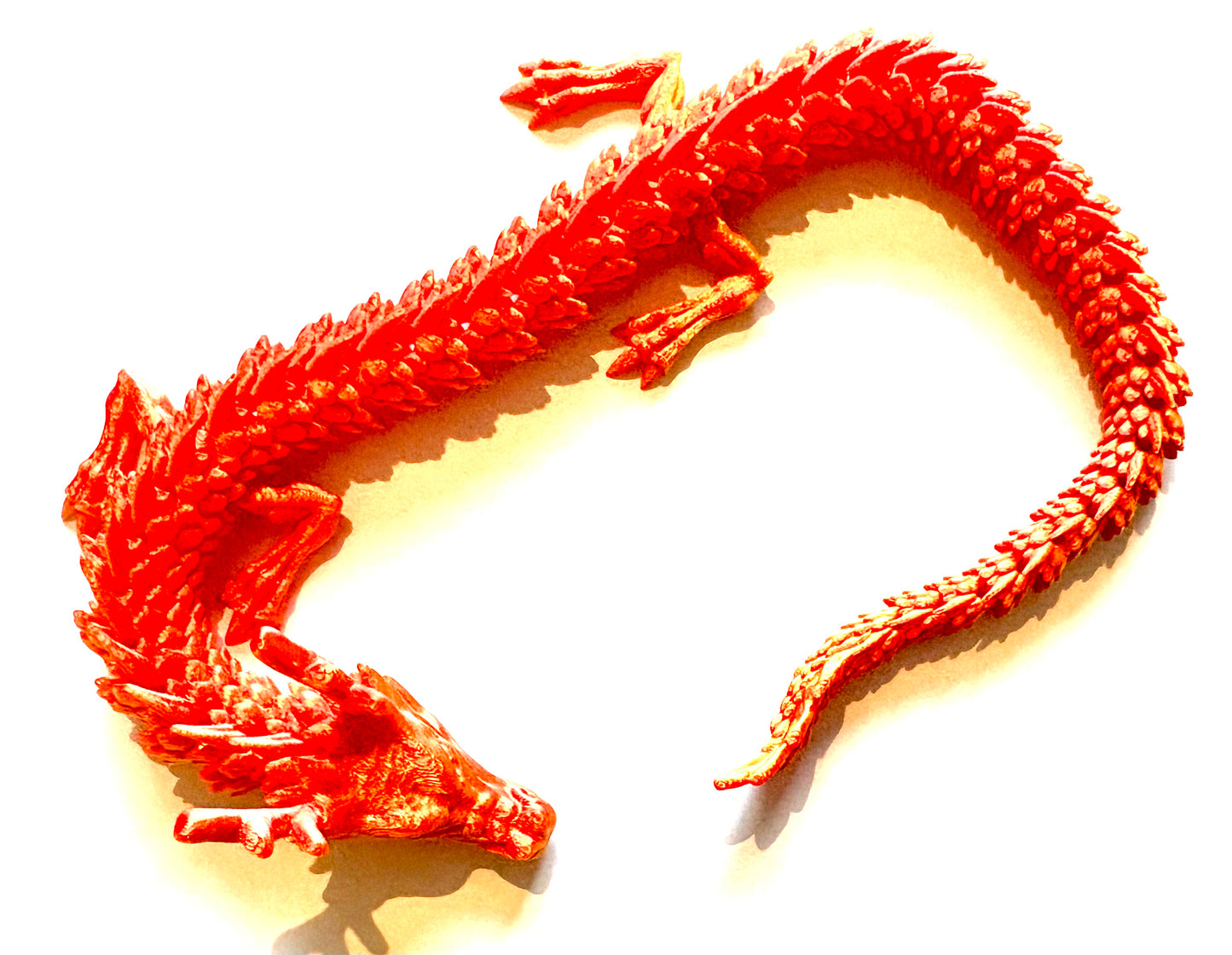 3D printed large Dragon - orange/ yellow