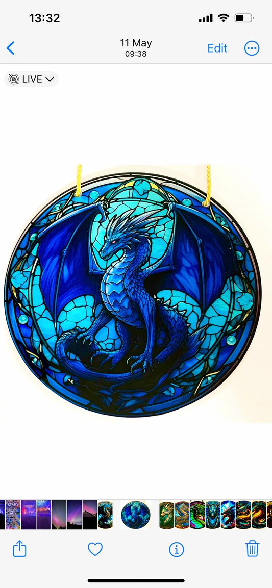 Dragon Suncatcher - blue