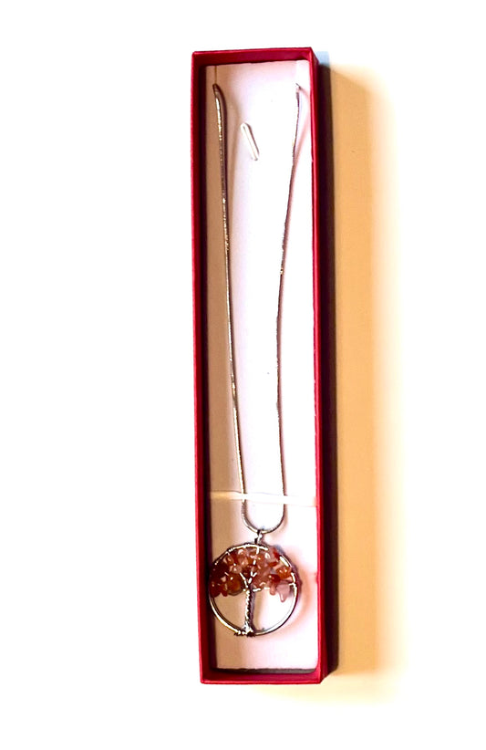 Tree of life carnelian necklace