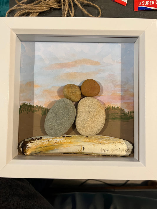 8” white framed 3D pic