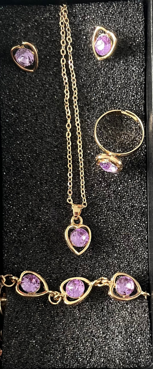 Jewellery 4pc gift set - Lilac