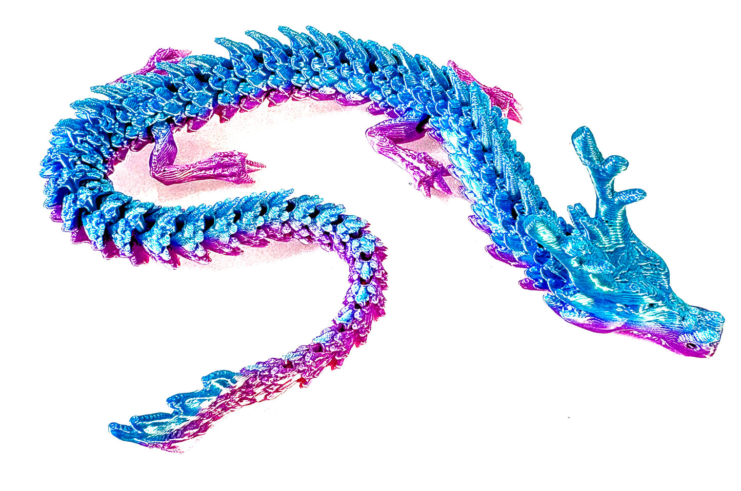 3D printed Dragon - blue / pink