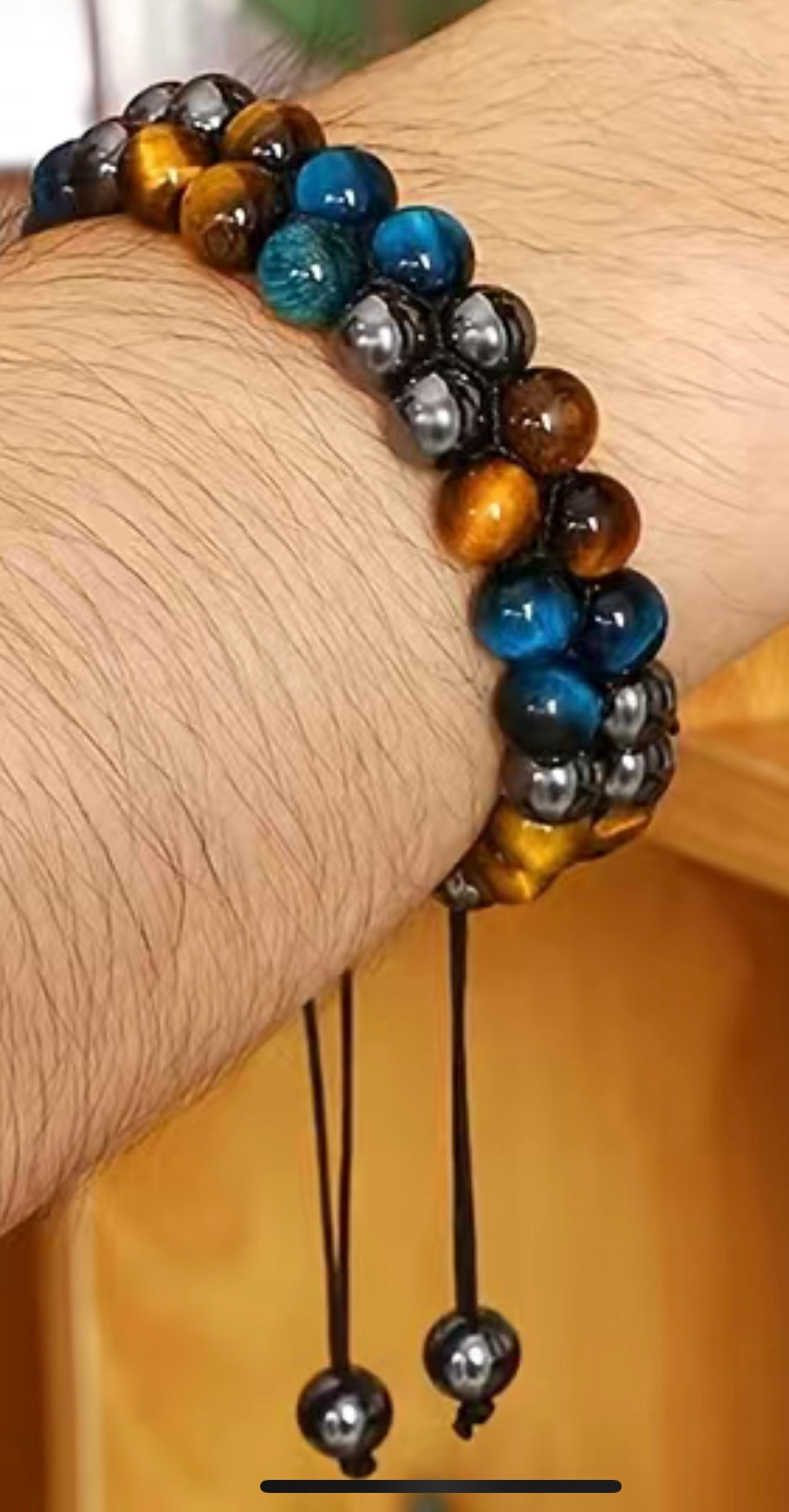 Tigers eye / black obsidian/ Hermatite bracelet