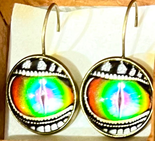 Earrings - Dragon eye green