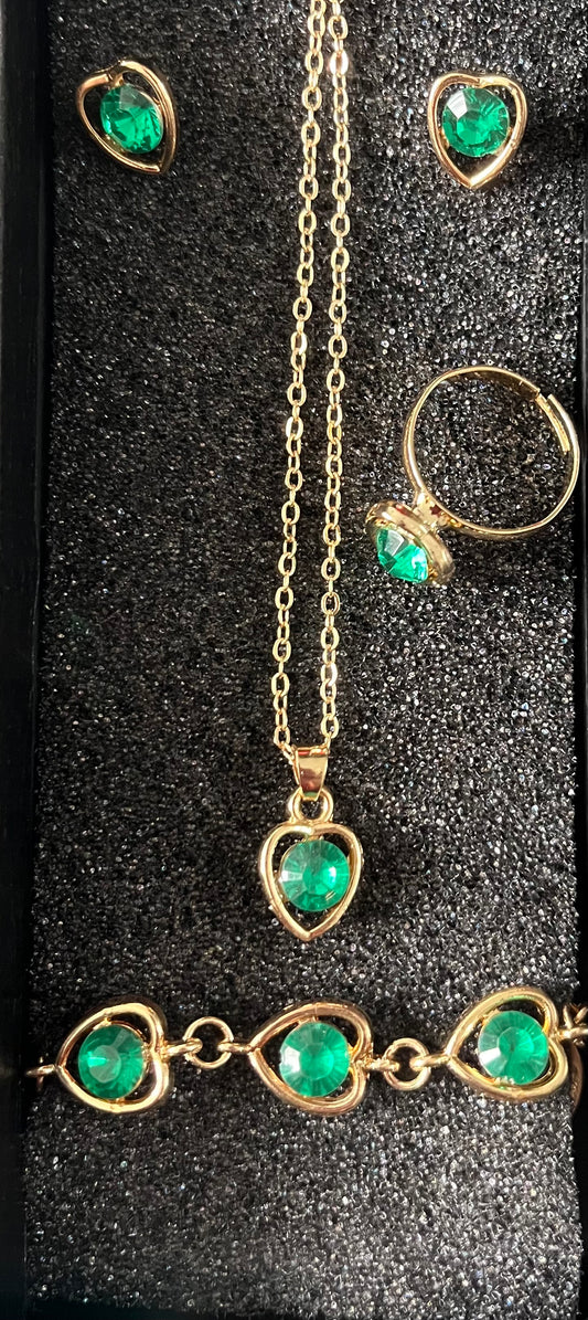Jewellery 4pc gift set - Green