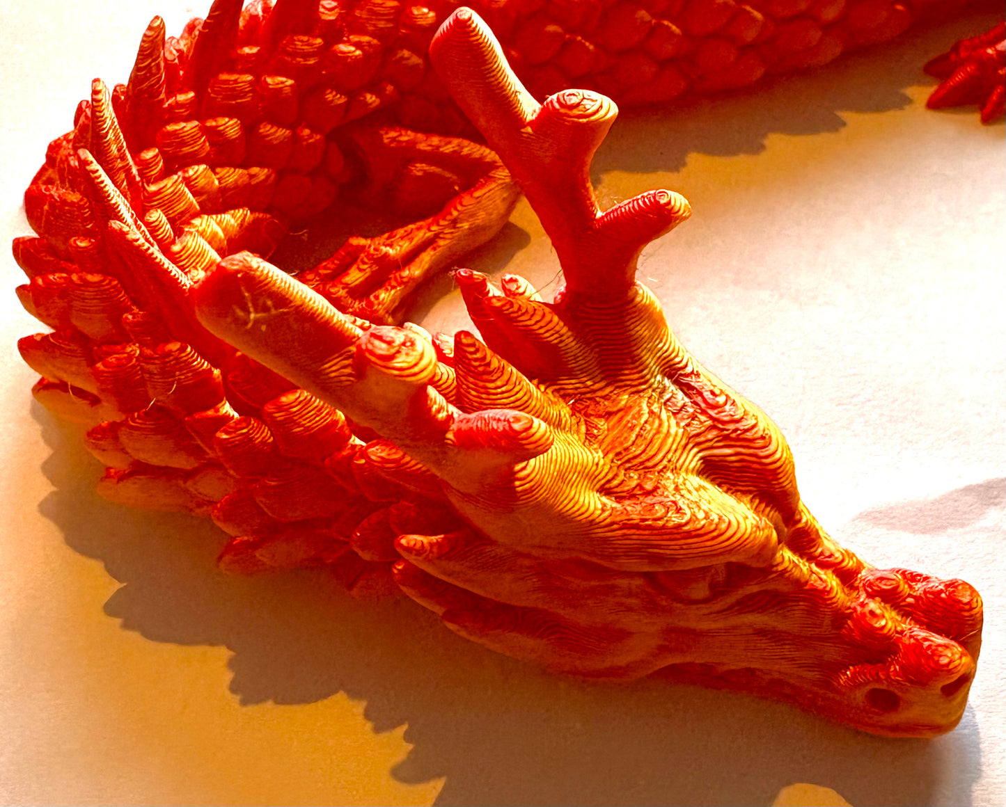 3D printed large Dragon - orange/ yellow