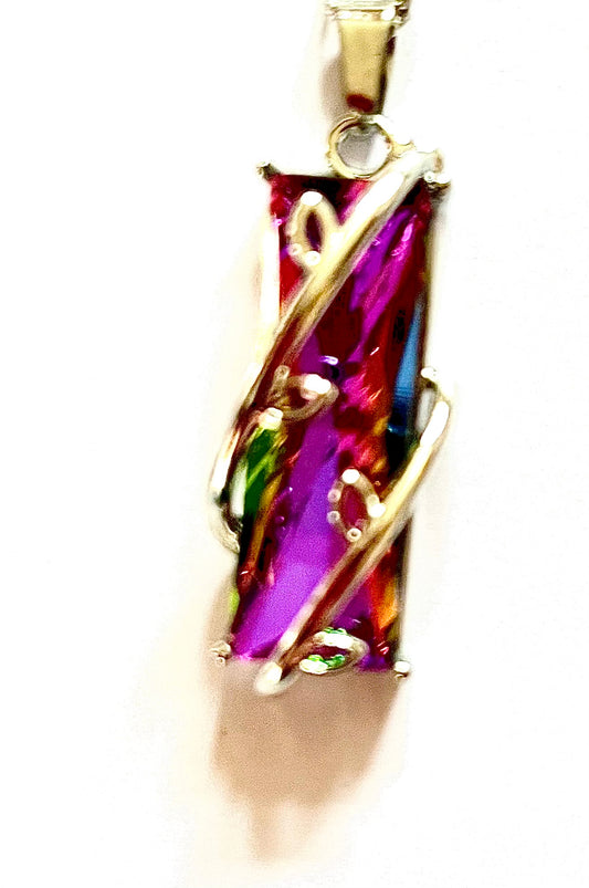Necklace - multi colours prism effect