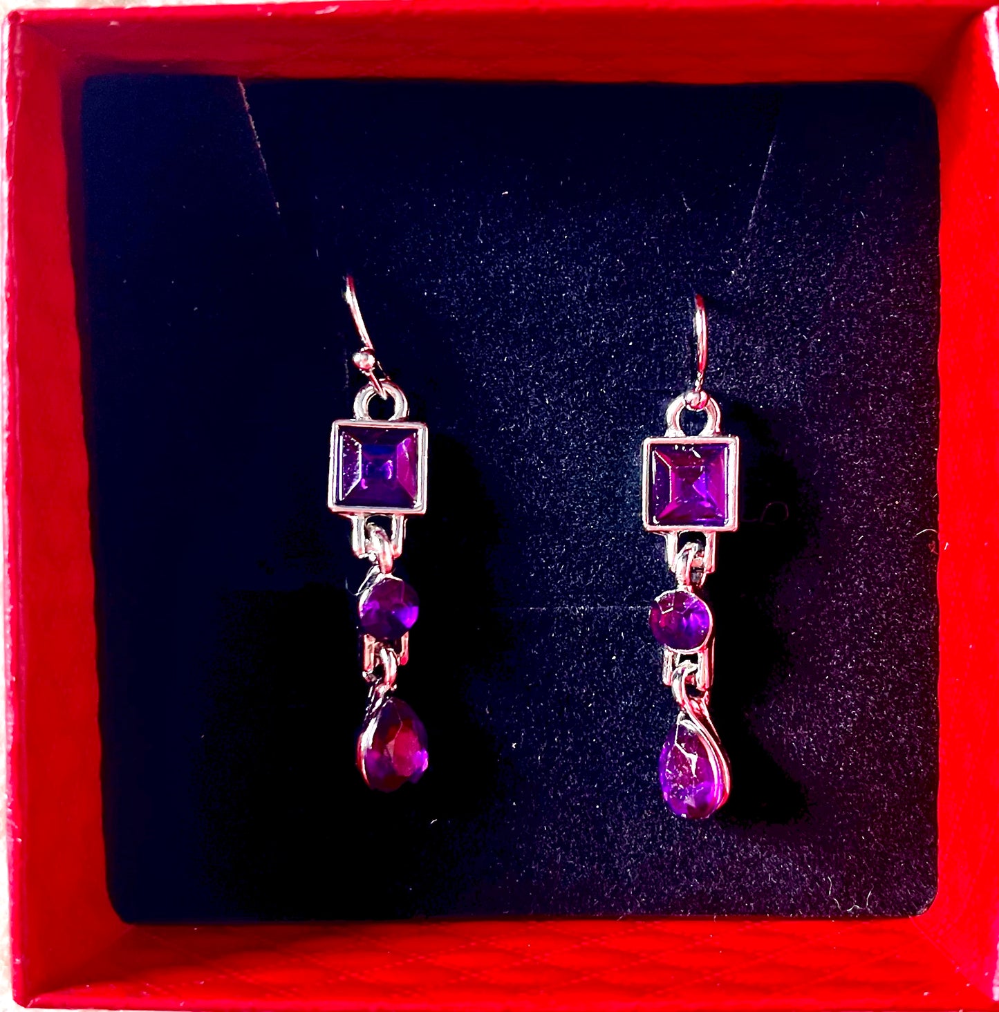 Earrings- purple droplet earrings