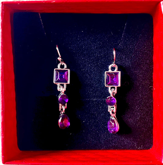 Earrings- purple droplet earrings