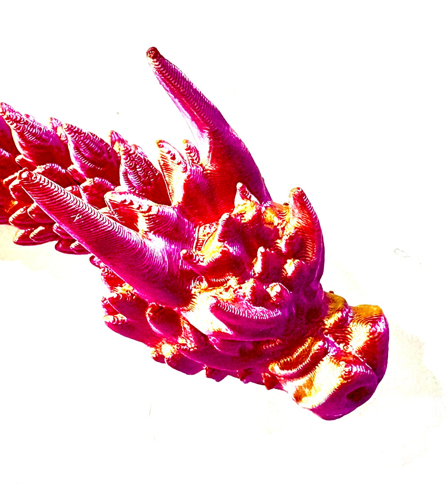 3D Printed Dragon - pink/ gold coloured