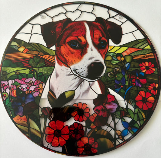 Dog Suncatcher - Jack Russell tan/ white
