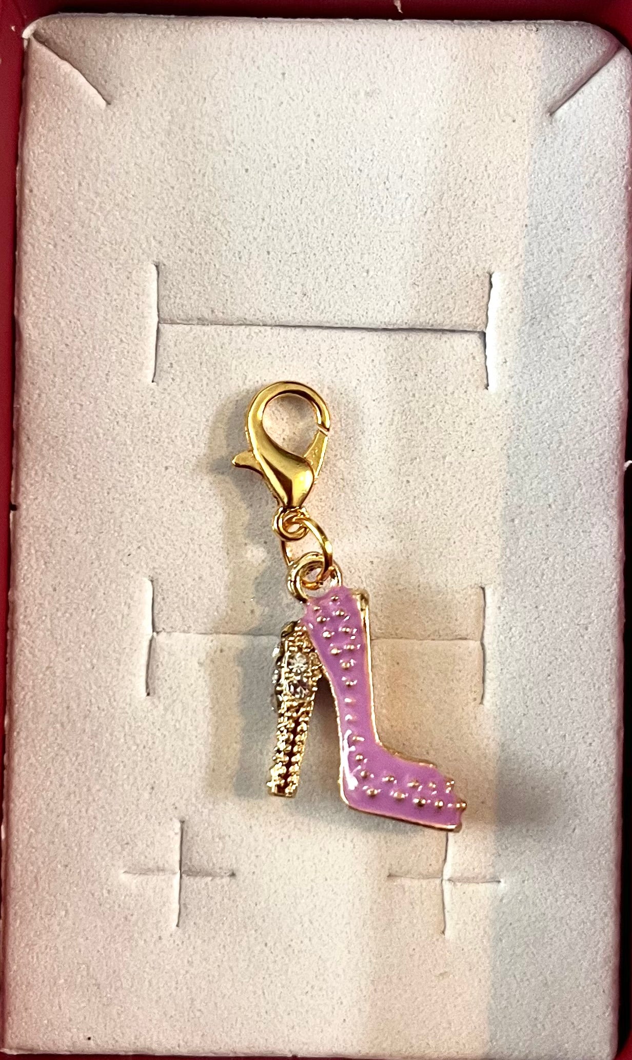 Dog collar charm - Dark pink high heel