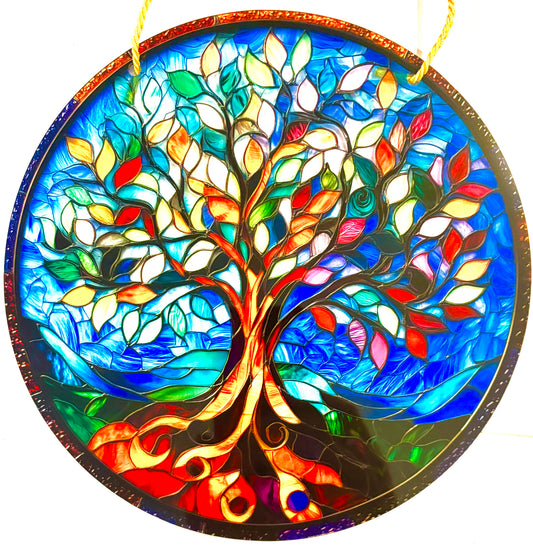 Tree of life Suncatcher - Autumn multicoloured style 4