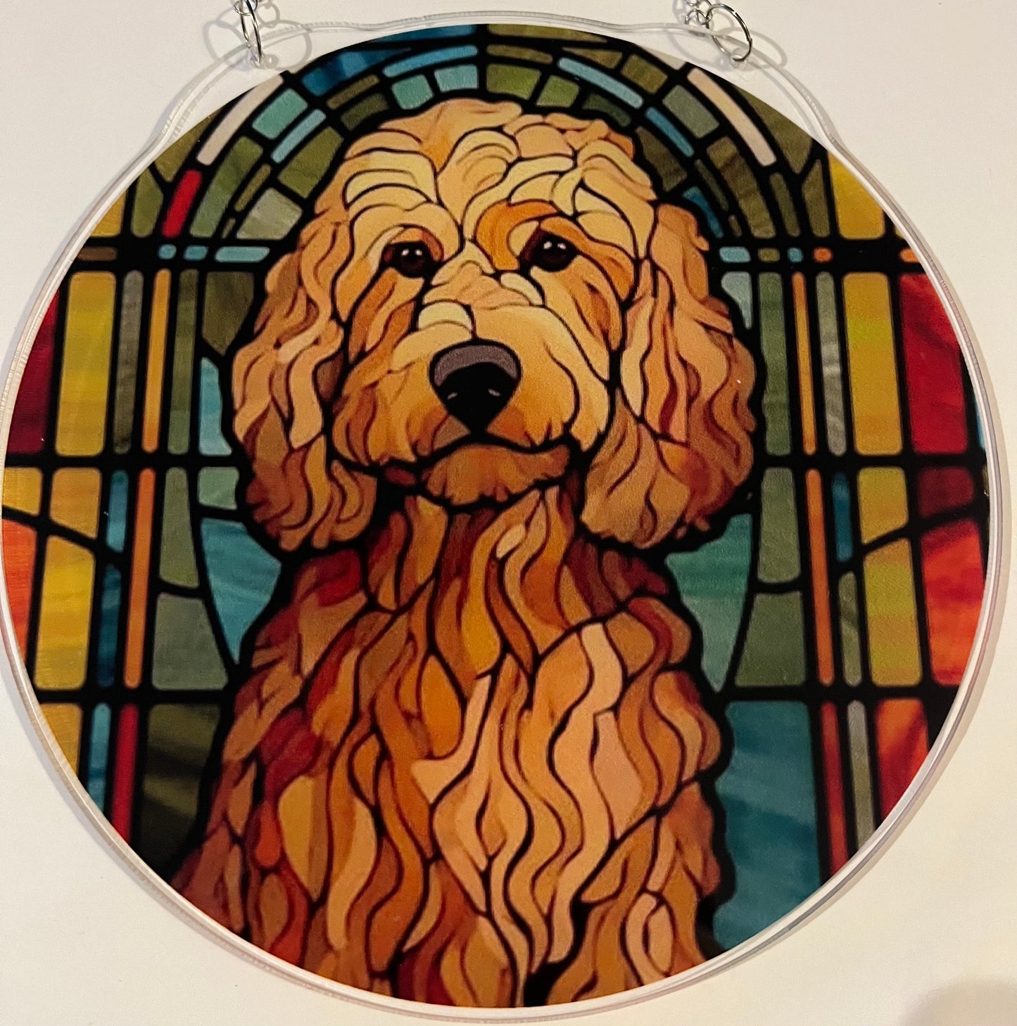 Dog Suncatcher - Labradoodle (golden)