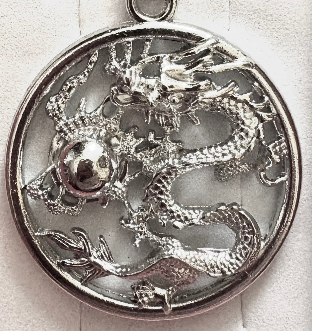 Dragon - necklace, silvery coloured