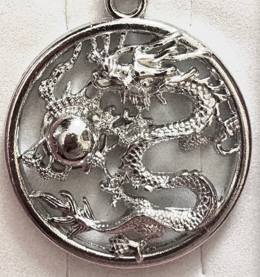 Dragon - necklace, silvery coloured