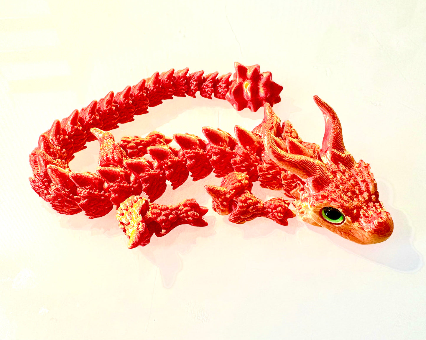 3D Printed Bull Dragon - orange/gold coloured