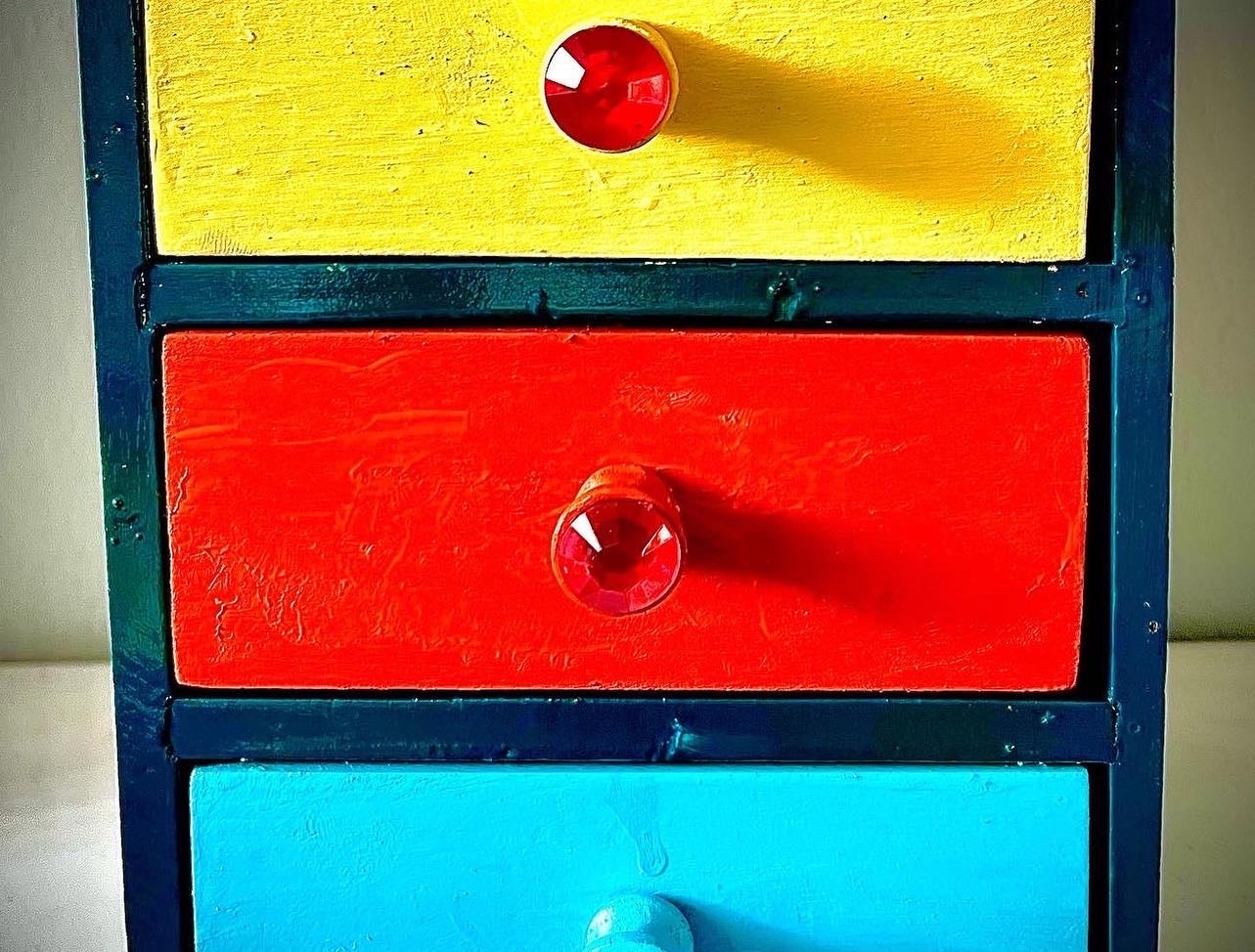 Upcycled 3 drawer small chest
