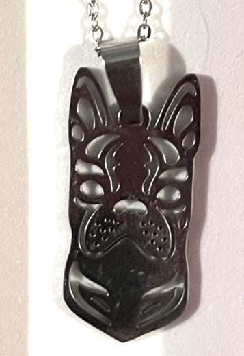 Necklace - Dog. French bulldog face