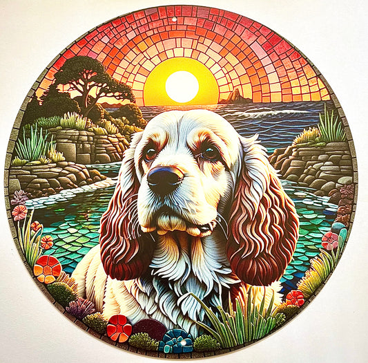 Dog - golden cocker spaniel tinplate sign