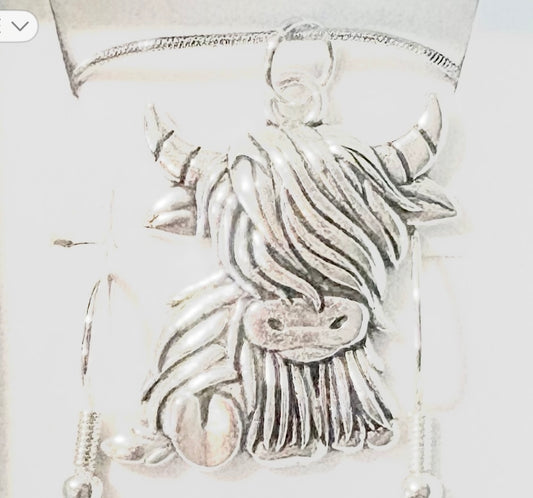Highland cow/bull - 2pc jewellery set