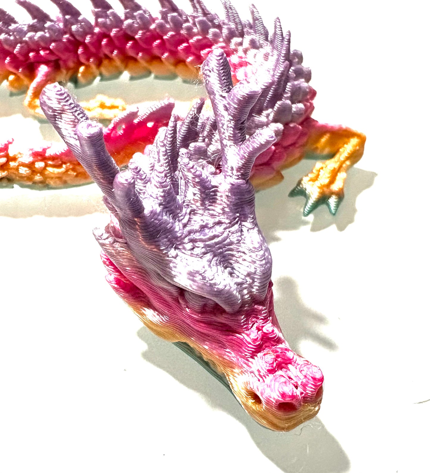 3D printed Dragon - lilac/pink/ yellow/mint
