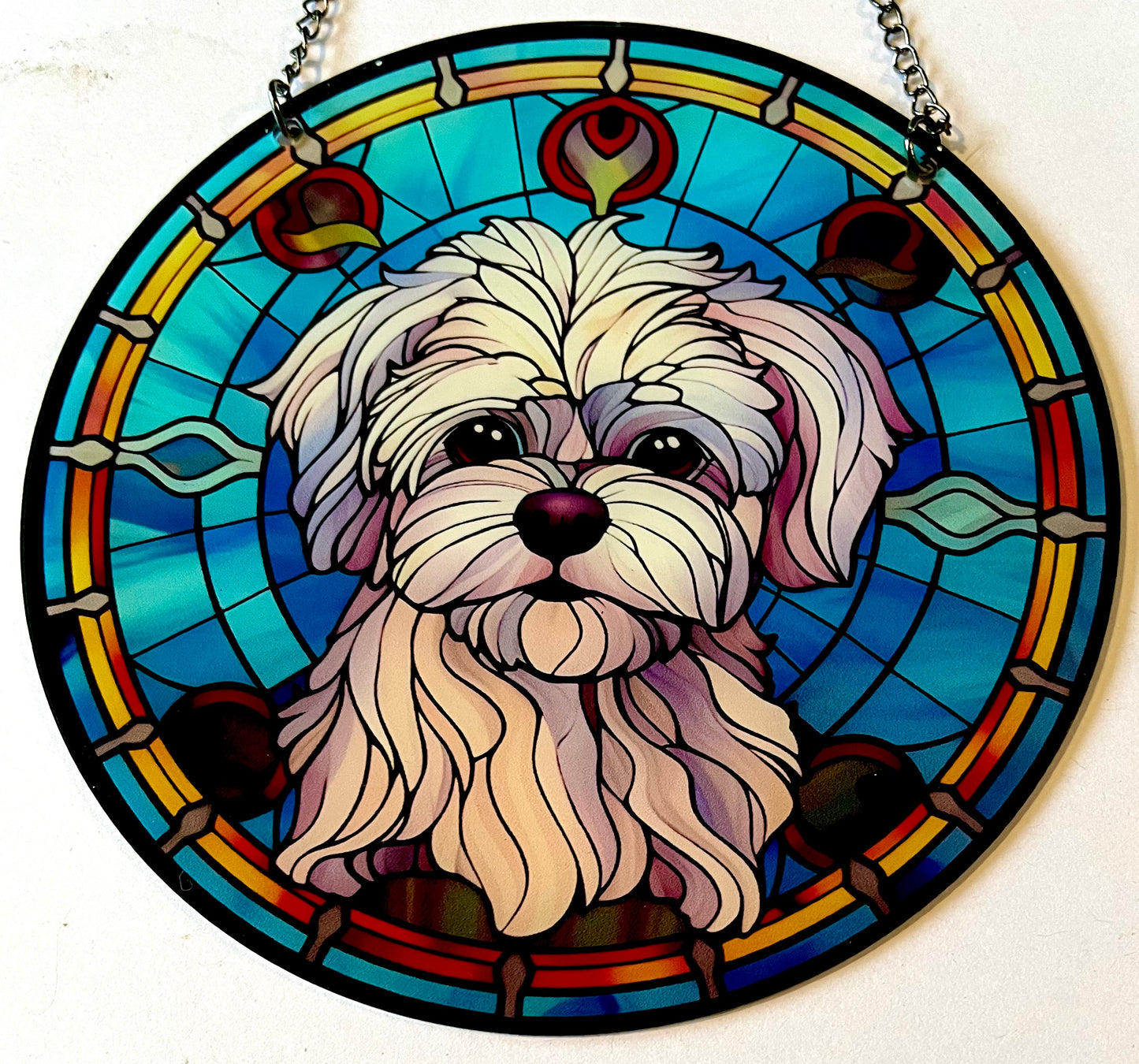 Dog suncatcher - Llasa Apso (white)