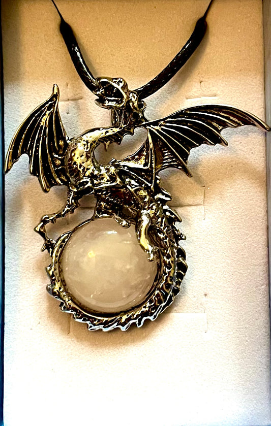Necklace - Dragon rose quartz