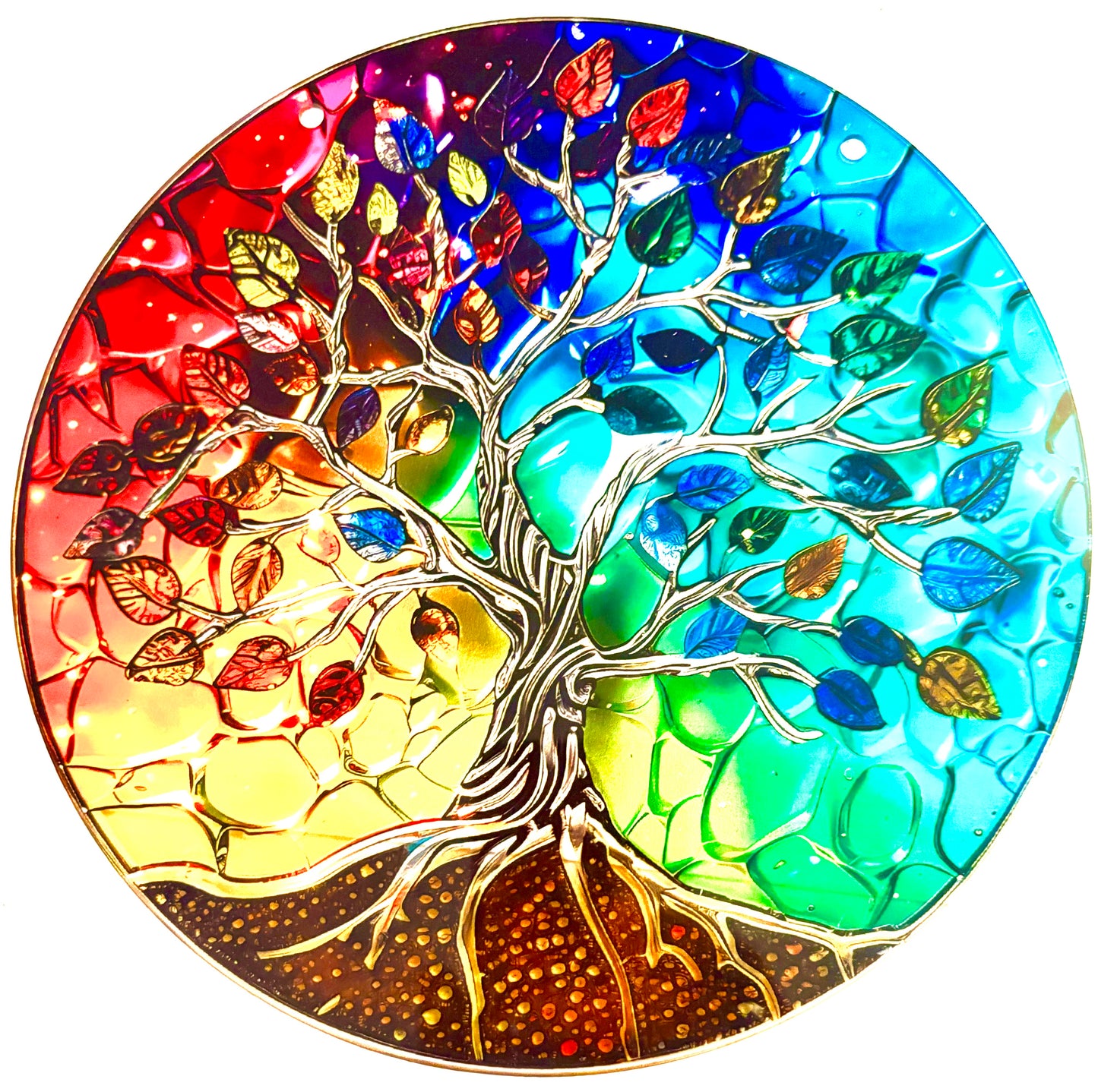 Tree of life Suncatcher - Rainbow Autumn style 3