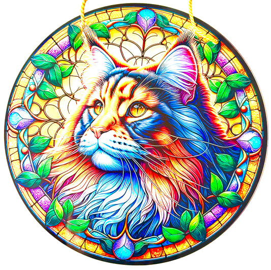Cat suncatcher- ginger Maine coon