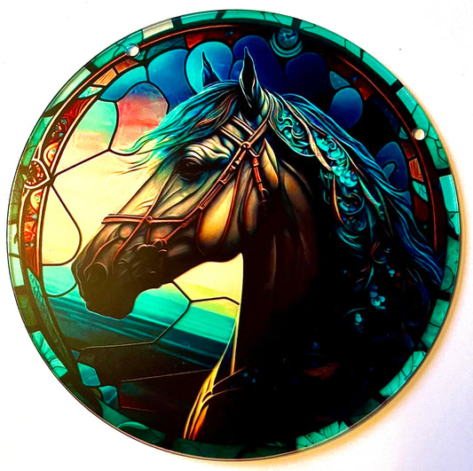 Horse - 6" Suncatcher grey