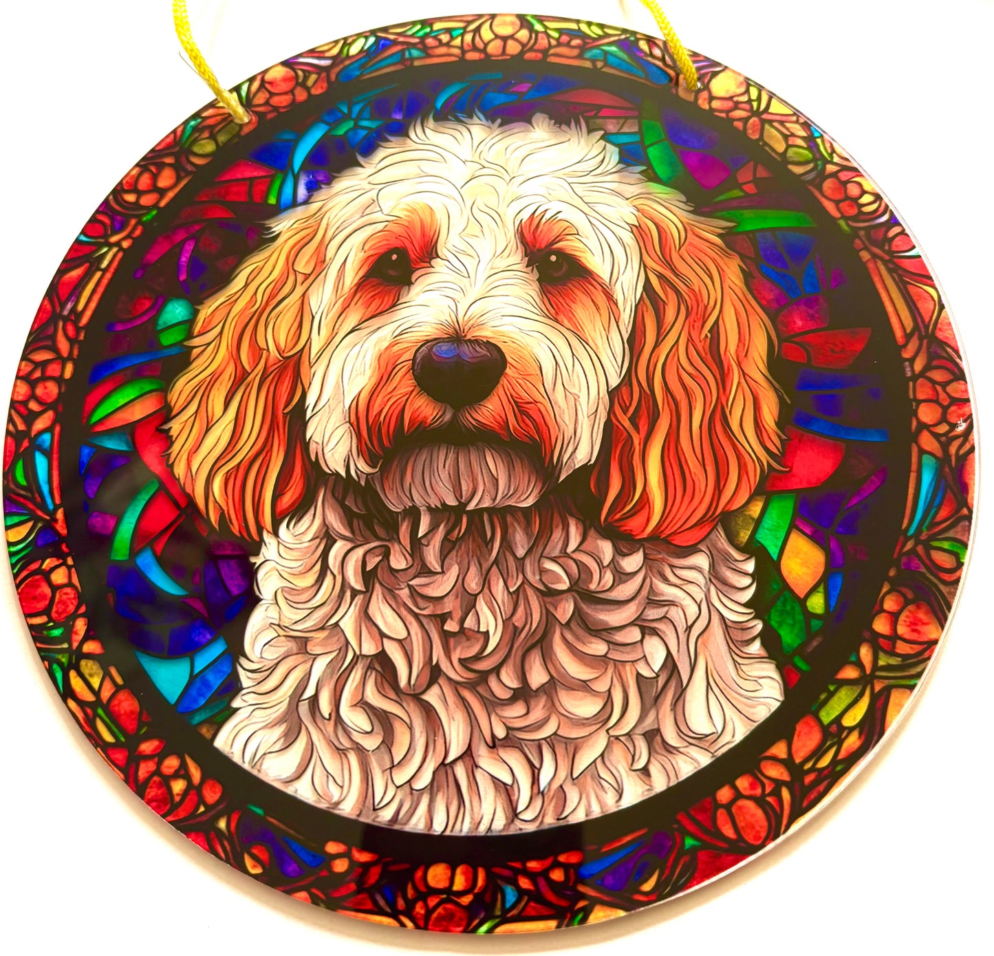 Dog - suncatcher. Labradoodle beige