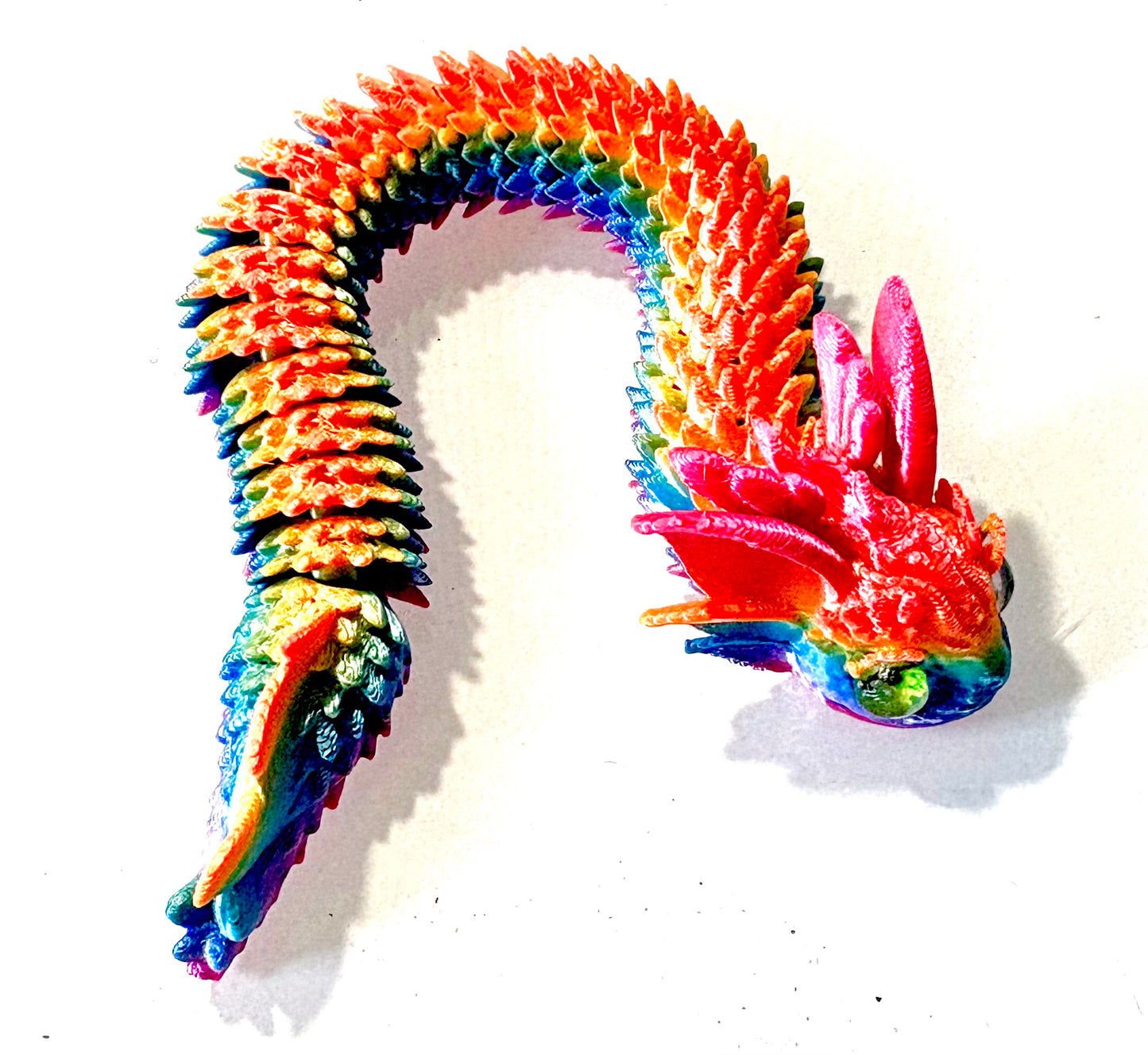 3D printed Dragon style snake - Rainbow coloured