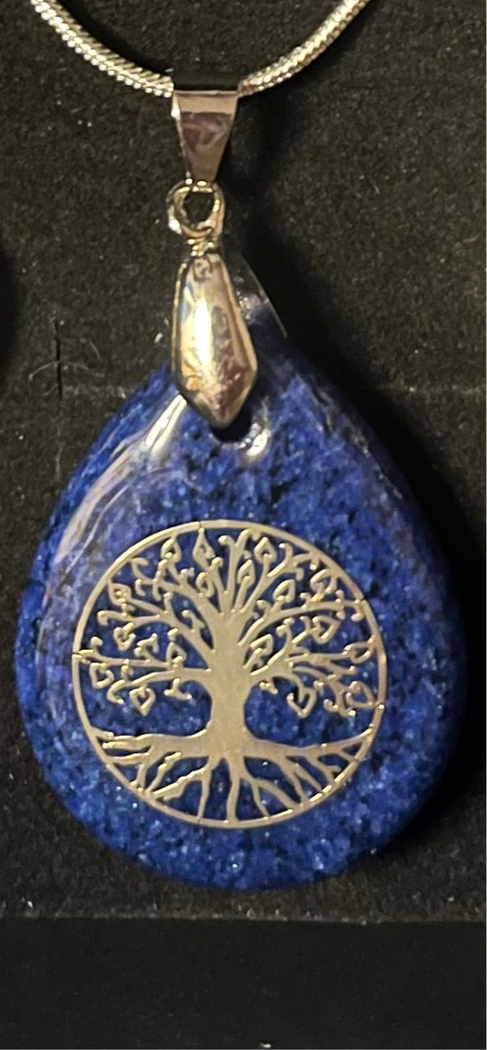 Lapis tree of life necklace