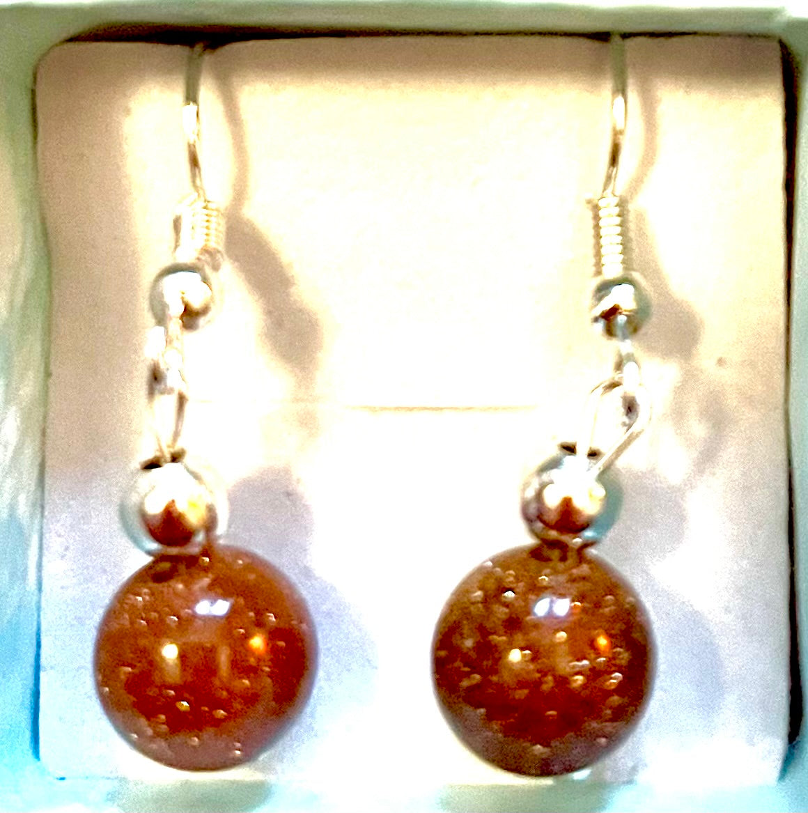 Earrings- red jasper droplet style