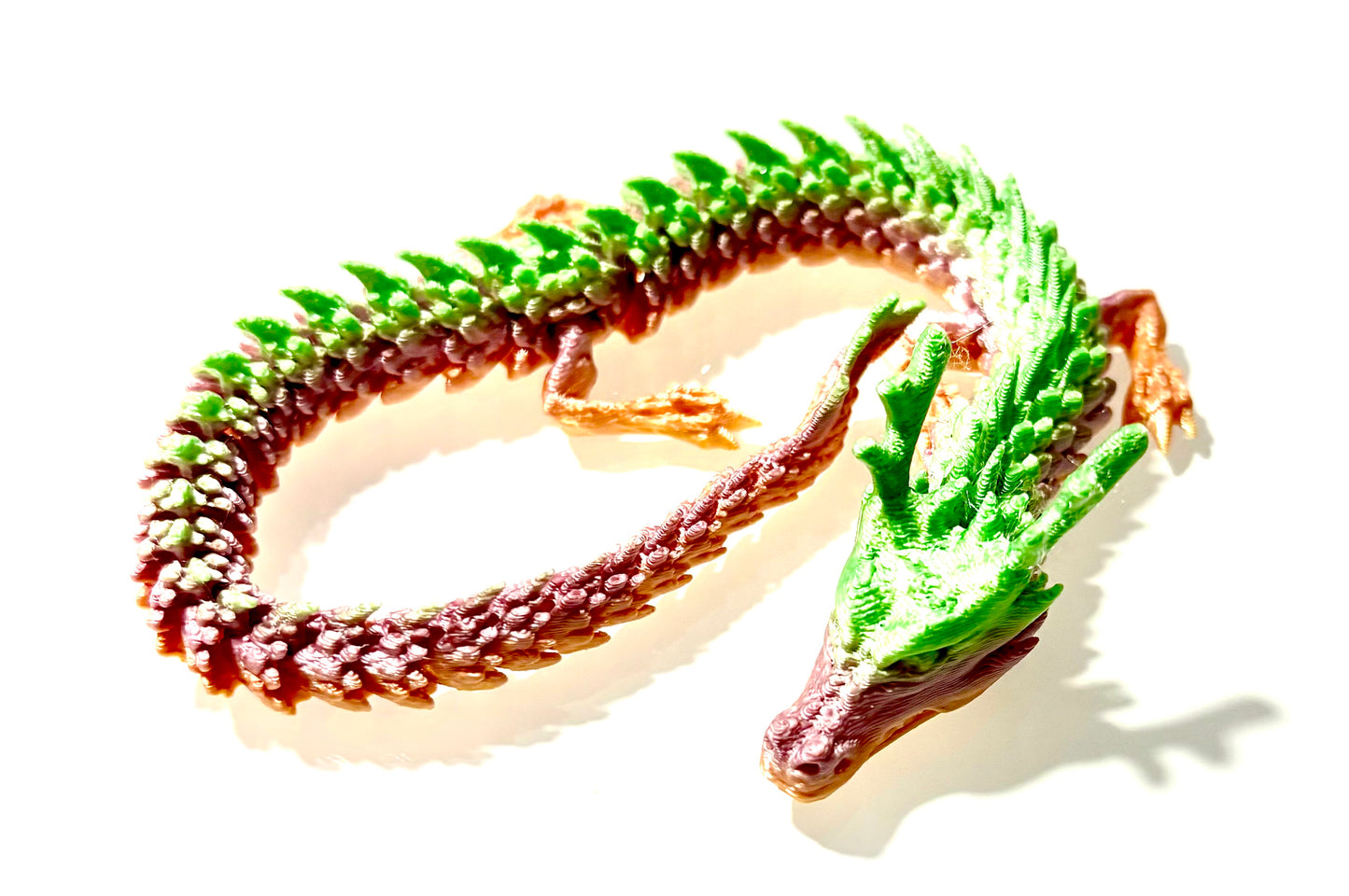 3D printed Dragon - Green/ brown/ yellow