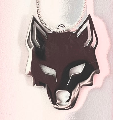 Necklace - Dog. Husky silloutte face